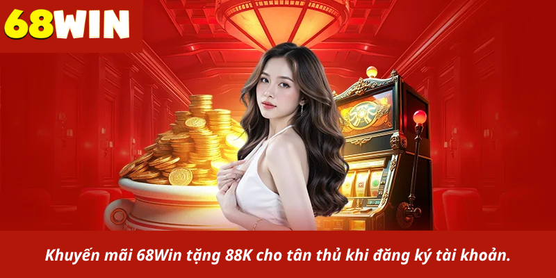 Khuyến mãi 68Win tặng 88K cho tân thủ khi đăng ký tài khoản.